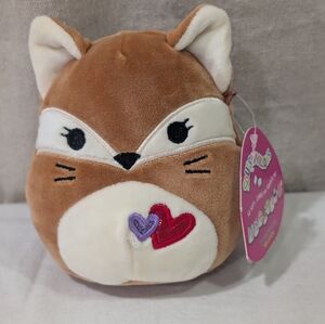 NWT Squishmallows Alan the Fox Valentine Squad Edition 5" Plush Heart Stuffie